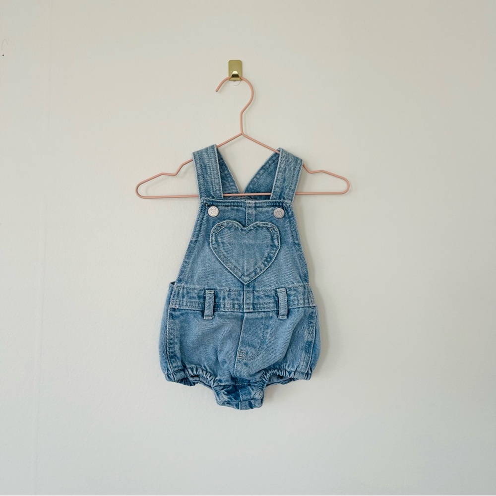 Denim Heart Pocket Overalls